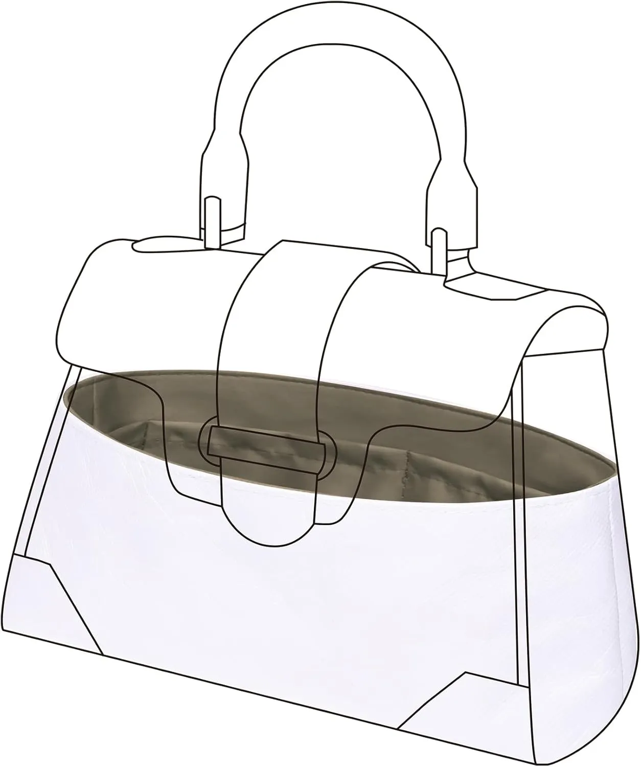 DGAZ Lightweight Purse Organizer Insert for Goyard Saigon Bag,silk and DupontPaper handbag inner for Luxury Bags(Etoupe grey,Saigon Mini)
