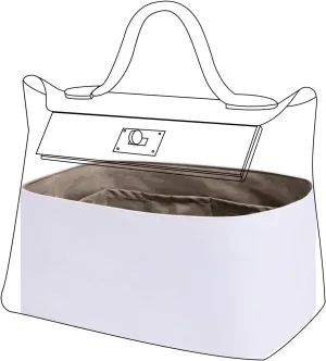 DGAZ Lightweight Purse Organizer Insert for Hermes 24/24 Bag,silk and DupontPaper handbag inner for Luxury Bags(Etoupe grey,24/24-mini)