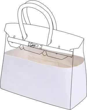 DGAZ Lightweight Purse Organizer Insert for Hermes Birkin Bag,Silk and Dupontpaper handbag inner for Luxury Bags(Craie,BK25)