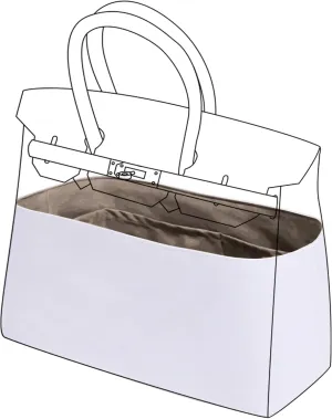 DGAZ Lightweight Purse Organizer Insert for Hermes Birkin Bag,Silk and Dupontpaper handbag inner for Luxury Bags(Etoupe grey,BK25)