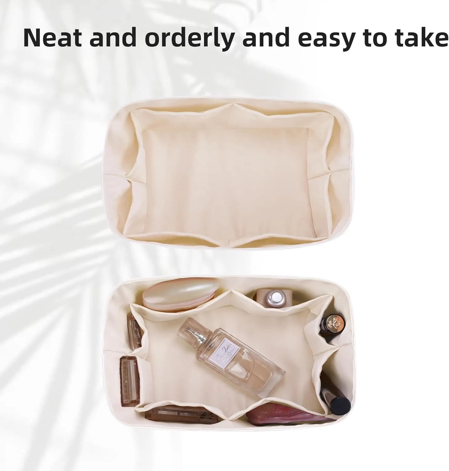 DGAZ Lightweight Purse Organizer Insert for Hermes Bride A Brac Bags,silk and DupontPaper handbag inner for Luxury Bags(Craie,Small)
