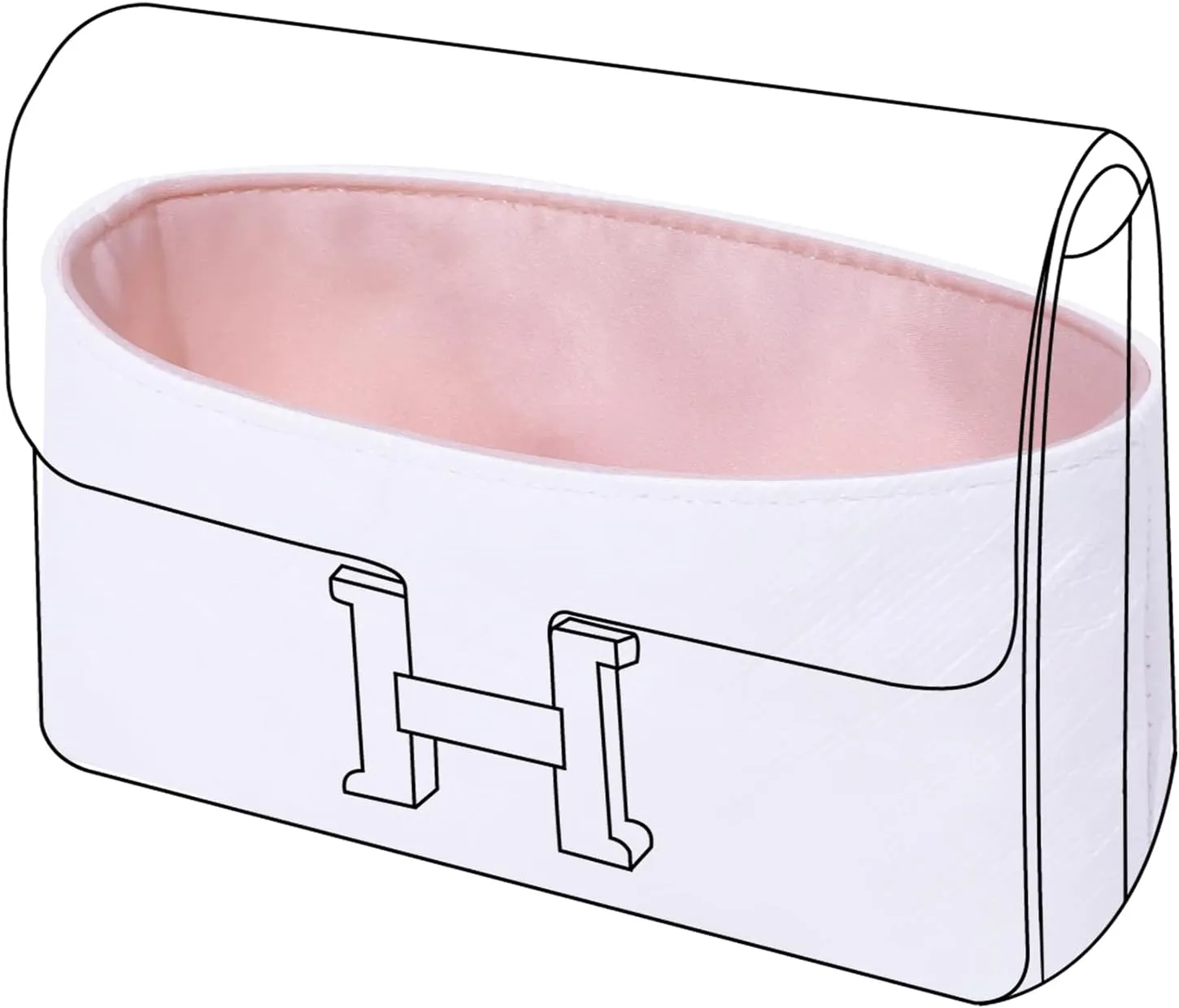 DGAZ Lightweight Purse Organizer Insert for Hermes Constance Bag,Silk and Dupontpaper handbag inner for Luxury Bags(Pink,C24)
