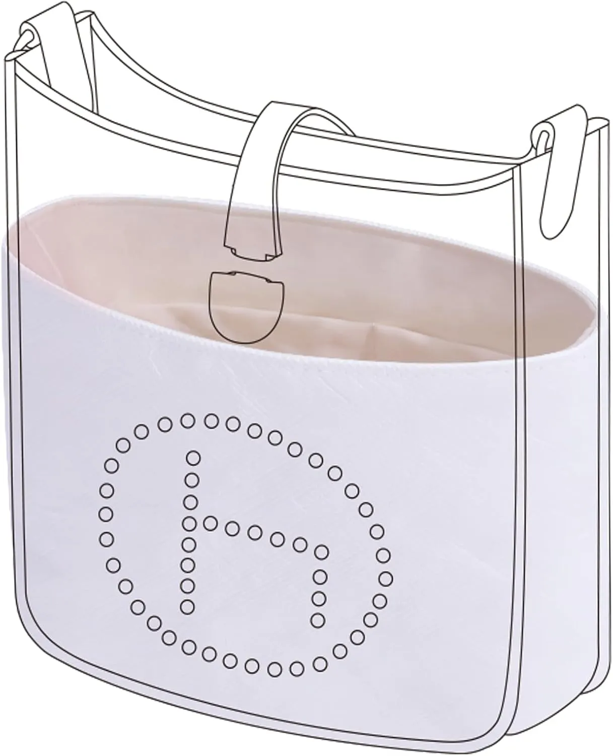 DGAZ Lightweight Purse Organizer Insert for Hermes Evelyne Bag,Silk and Dupontpaper handbag inner for Luxury Bags(Craie,TPM)