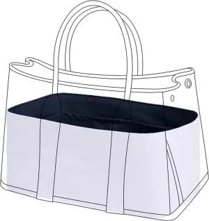 DGAZ Lightweight Purse Organizer Insert for Hermes Garden Party Bag,silk and DupontPaper handbag inner for Luxury Bags(Blue nuit,GP36)