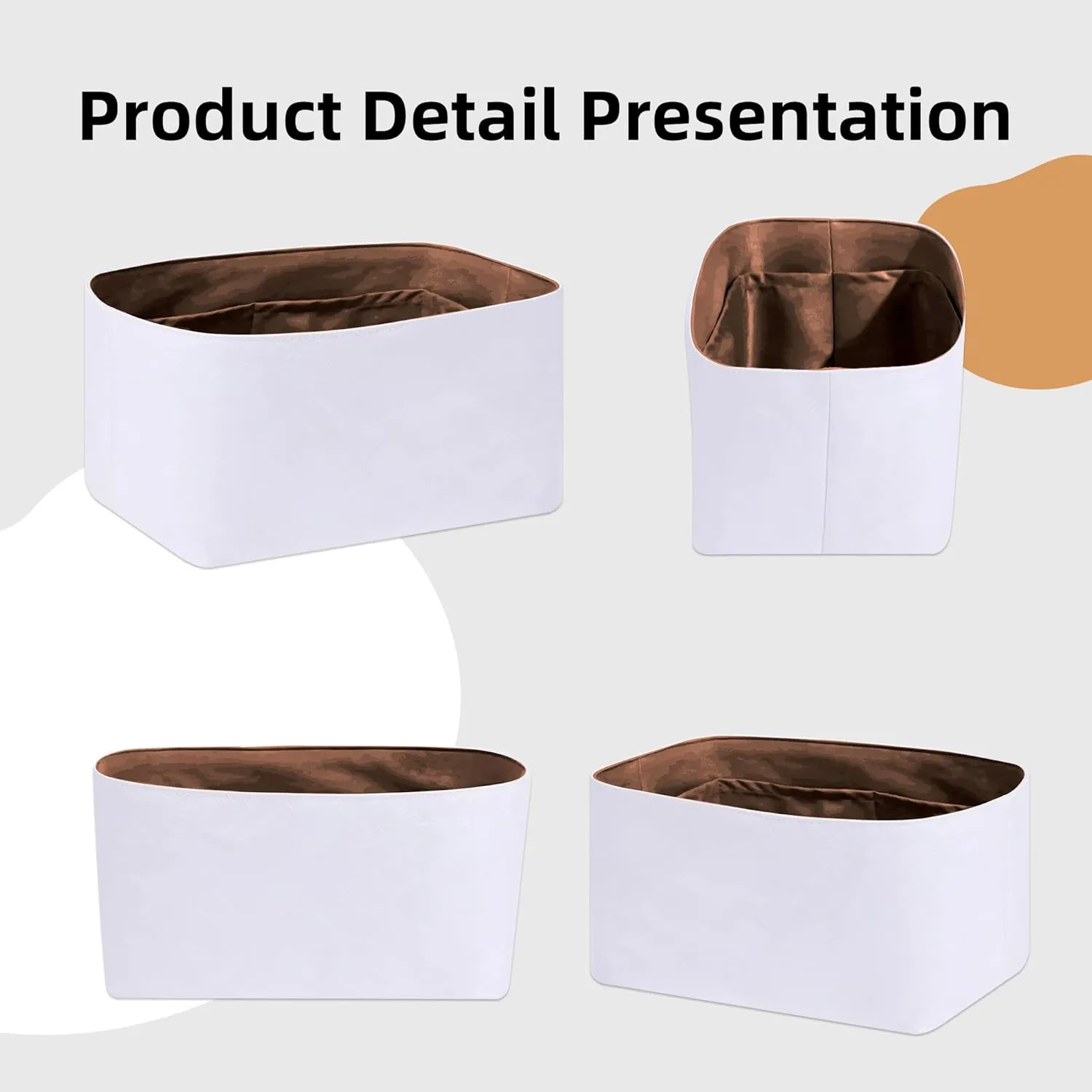 DGAZ Lightweight Purse Organizer Insert for Hermes Garden Party Bag,silk and DupontPaper handbag inner for Luxury Bags(Gold,GP36)