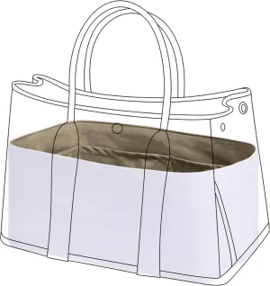 DGAZ Lightweight Purse Organizer Insert for Hermes Garden Party Bag,silk and DupontPaper handbag inner for Luxury Bags(Gris tourterelle,GP36)