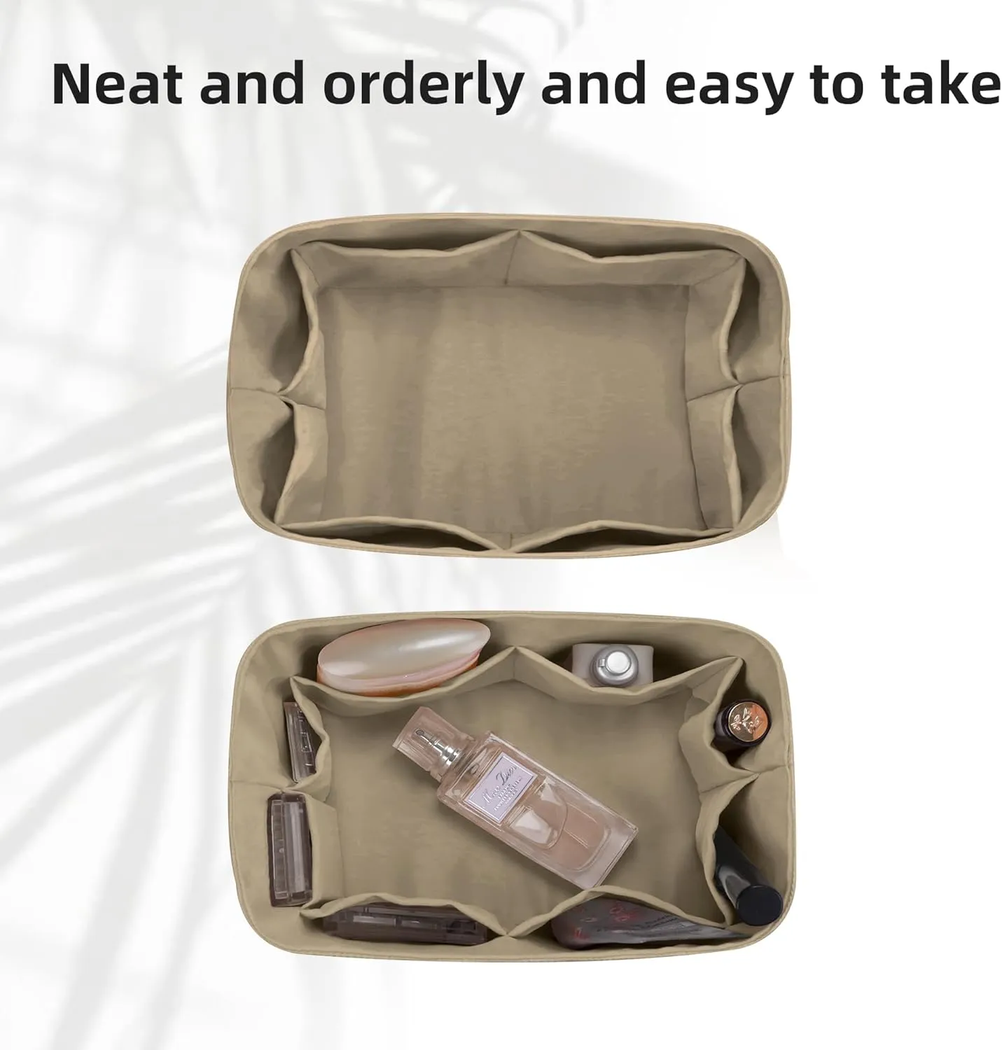 DGAZ Lightweight Purse Organizer Insert for Hermes Garden Party Bag,silk and DupontPaper handbag inner for Luxury Bags(Gris tourterelle,GP36)