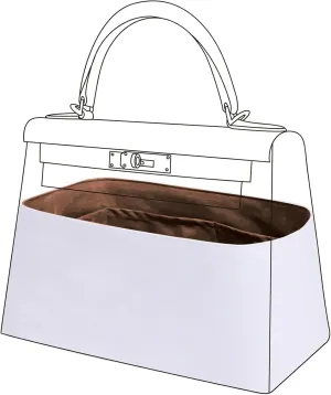 DGAZ Lightweight Purse Organizer Insert for Hermes Kelly Bag,Silk and Dupontpaper handbag inner for Luxury Bags(Gold,kelly 25(Retourne))