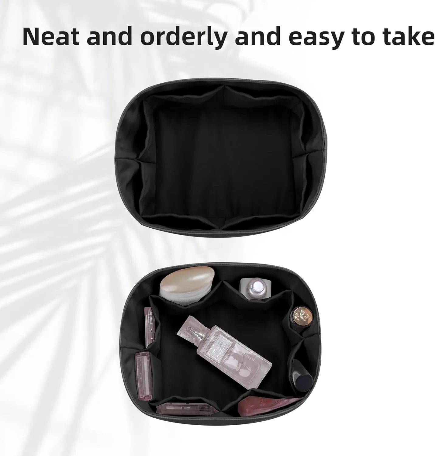 DGAZ Lightweight Purse Organizer Insert for Hermes Picotin Bag,Silk and Dupontpaper handbag inner for Luxury Bags(Black,PC18)