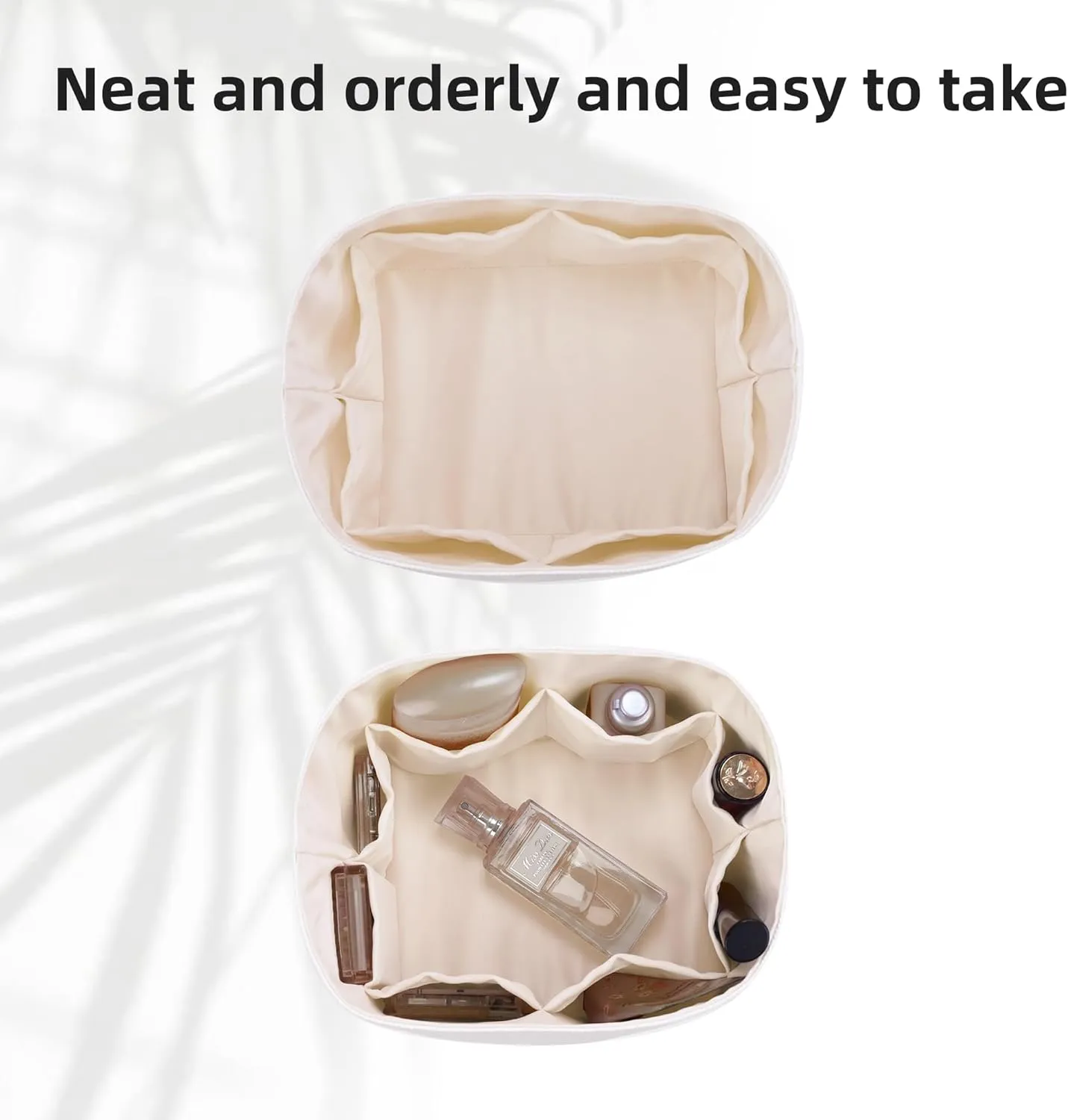 DGAZ Lightweight Purse Organizer Insert for Hermes Picotin Bag,Silk and Dupontpaper handbag inner for Luxury Bags(Craie,PC22)