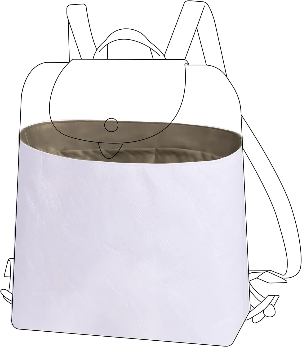 DGAZ Lightweight Purse Organizer Insert for Longchamp LE PLIAGE Backpack Bag,silk and DupontPaper handbag inner for Luxury Bags(Etoupe grey)