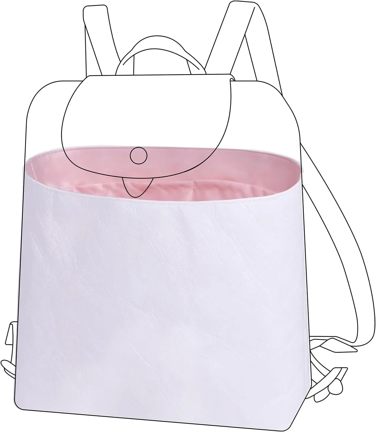 DGAZ Lightweight Purse Organizer Insert for Longchamp LE PLIAGE Backpack Bag,silk and DupontPaper handbag inner for Luxury Bags(Pink)