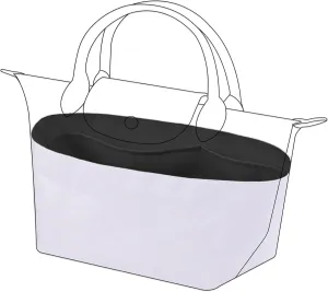 DGAZ Lightweight Purse Organizer Insert for Longchamp Le Pliage Energy Series Bag,silk and DupontPaper handbag inner for Luxury Bags(Black,Le Pliage Energy XS)