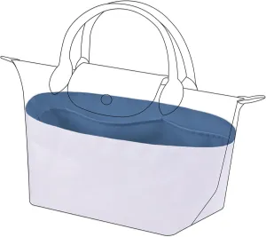 DGAZ Lightweight Purse Organizer Insert for Longchamp Le Pliage Energy Series Bag,silk and DupontPaper handbag inner for Luxury Bags(Blue Lin,Le Pliage Energy XS)