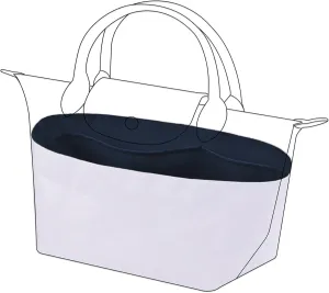 DGAZ Lightweight Purse Organizer Insert for Longchamp Le Pliage Original Series Bag,silk and DupontPaper handbag inner for Luxury Bags(Blue nuit,LE PLIAGE Mini)