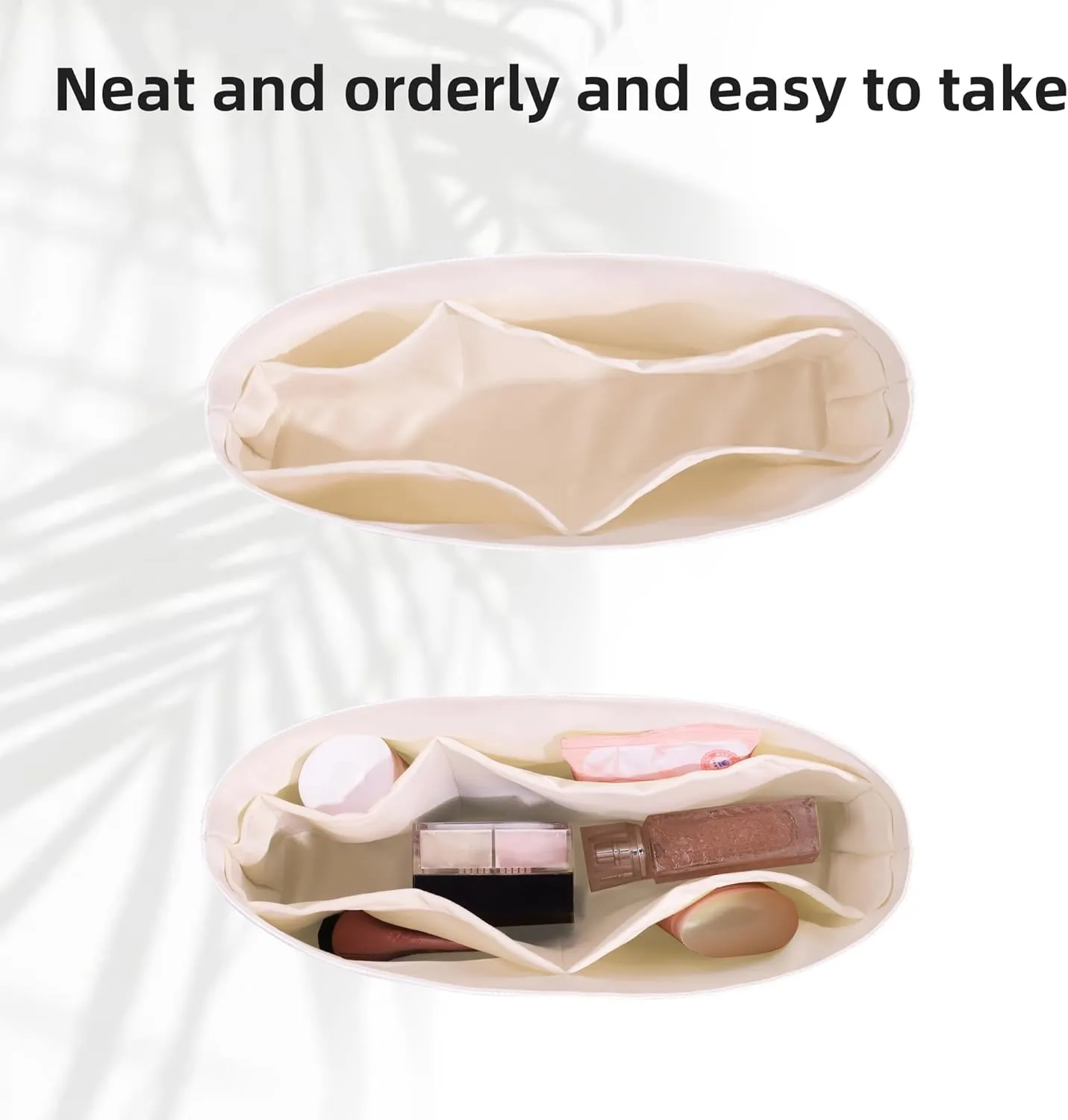 DGAZ Lightweight Purse Organizer Insert for Longchamp Le Pliage Original Series Bag,silk and DupontPaper handbag inner for Luxury Bags(Craie,LE PLIAGE Mini)