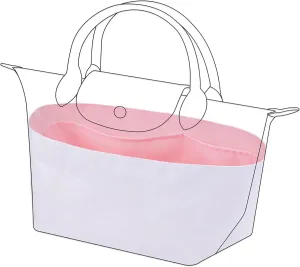 DGAZ Lightweight Purse Organizer Insert for Longchamp Le Pliage Original Series Bag,silk and DupontPaper handbag inner for Luxury Bags(Pink,LE PLIAGE Mini)
