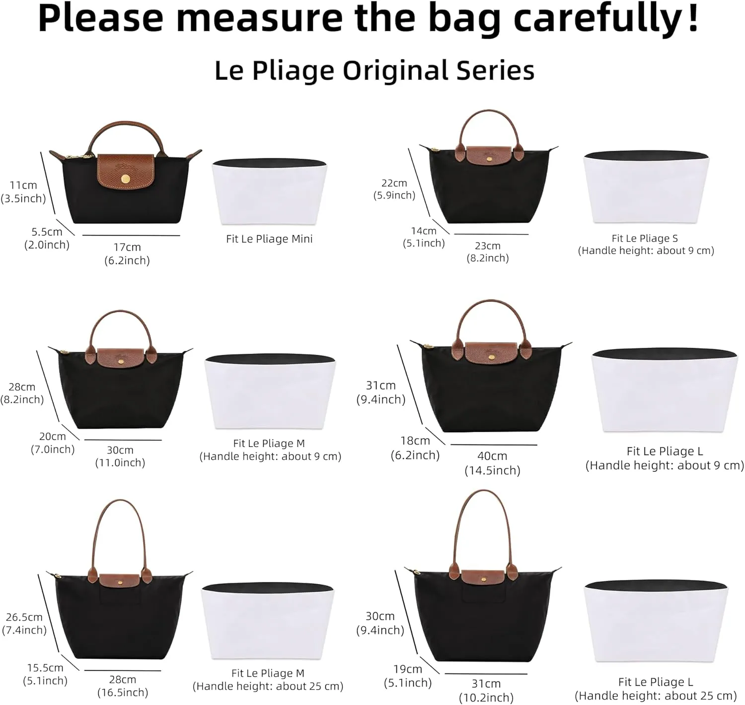 DGAZ Lightweight Purse Organizer Insert for Longchamp Le Pliage Original Series Bag,silk and DupontPaper handbag inner for Luxury Bags(Pink,LE PLIAGE Mini)