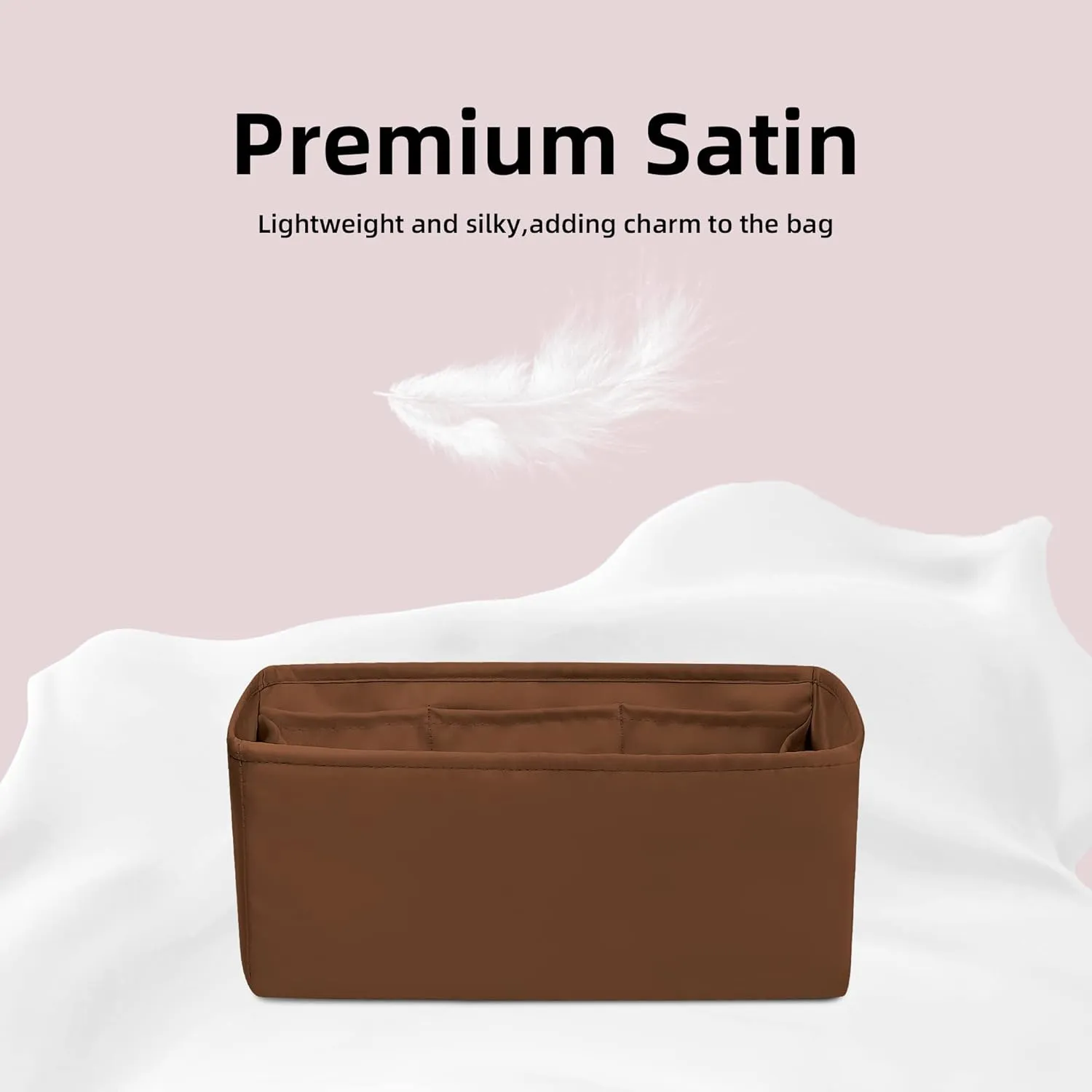 DGAZ Luxury Handbag & Tote Organizer, Silk Purse Organizer, Fits mini Kelly Bags (Gold, miniKelly2)