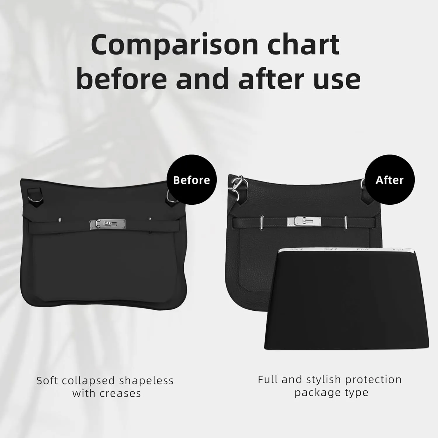 DGAZ Purse Pillow Insert for Hermes Jypsiere bags, Memory Foam, Silky Pillow Shaper for Luxury Handbags(Black,Jypsiere 31)