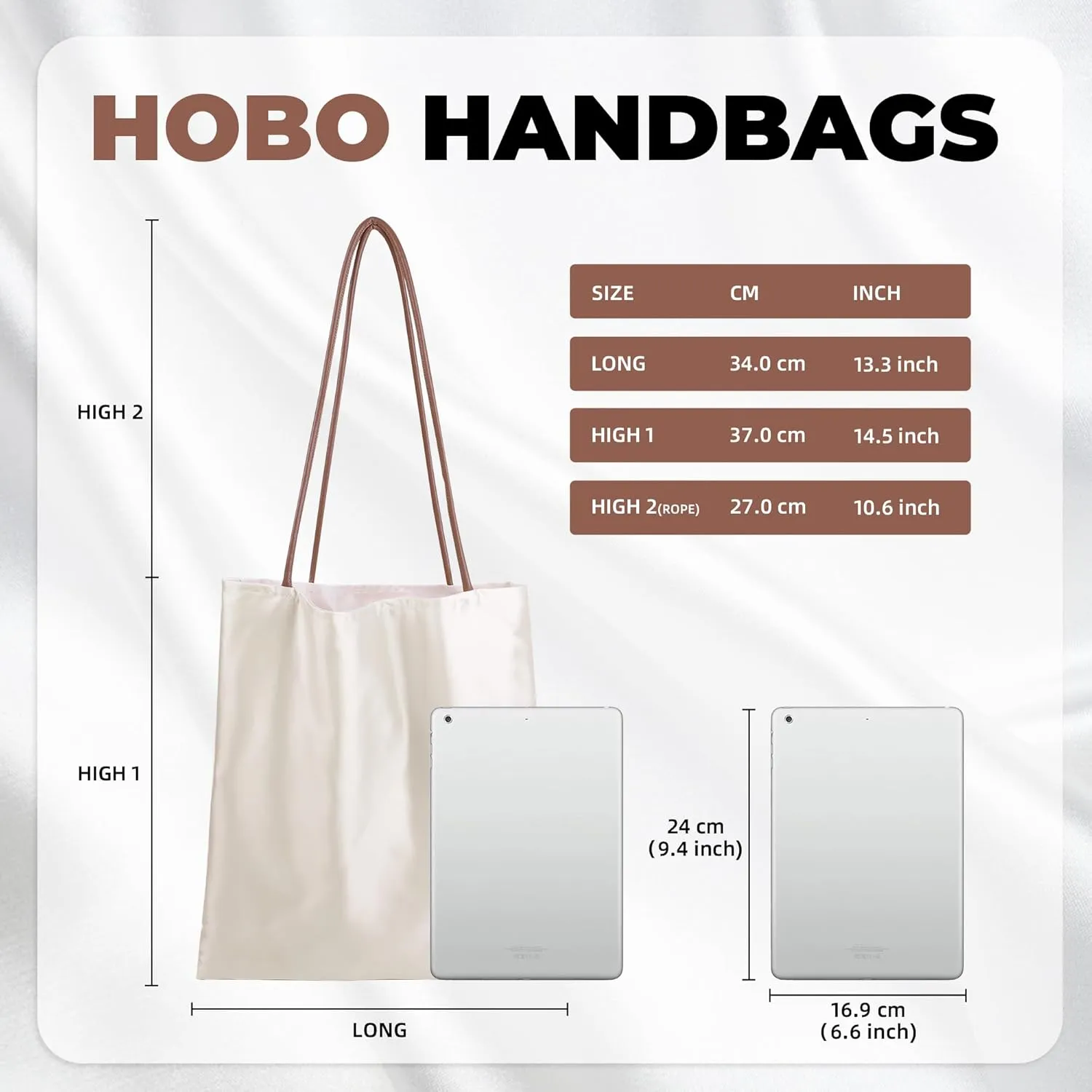 DGAZ Silk Designer Bags for Women, Luxury Tote Bag with Zipper, Large Shoulder Hobo Bags
