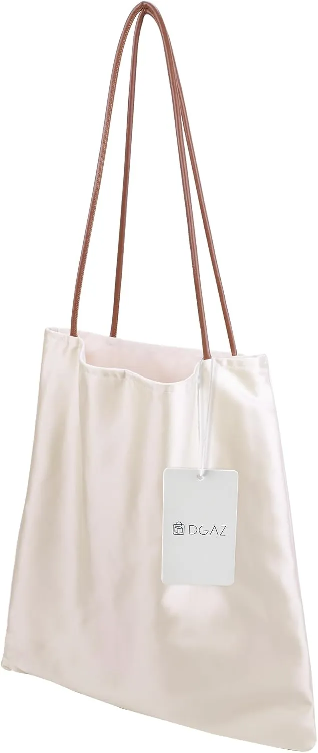 DGAZ Silk Designer Bags for Women, Luxury Tote Bag with Zipper, Large Shoulder Hobo Bags