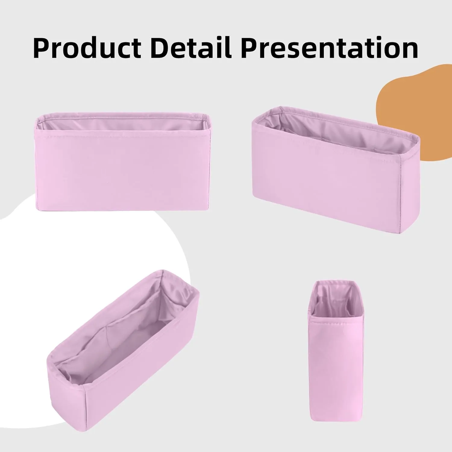 DGAZ Silk Purse Organizer Insert Fits Hermes Verrou Bags, Silky Smooth Bag Organizer，Luxury Handbag & Tote Shaper(Mauve Sylvestre,Verrou 17)