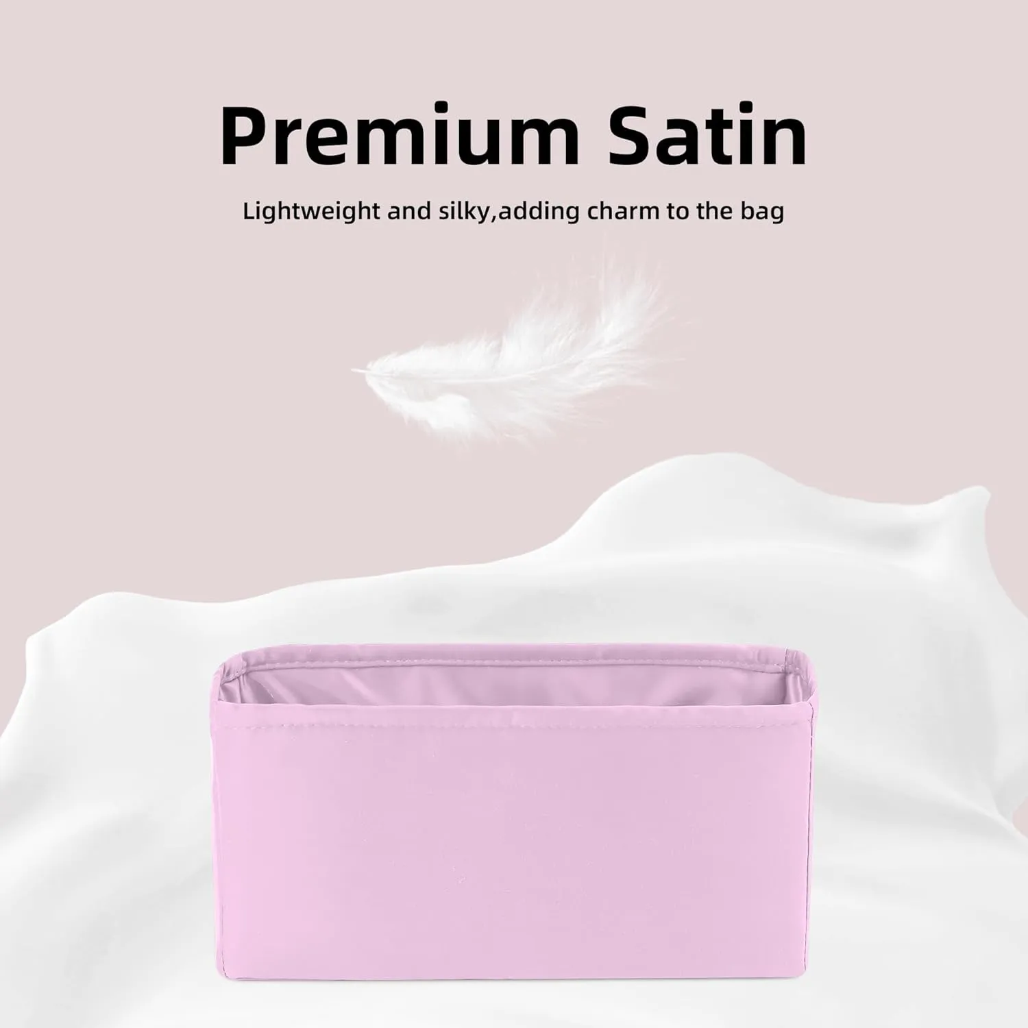 DGAZ Silk Purse Organizer Insert Fits Hermes Verrou Bags, Silky Smooth Bag Organizer，Luxury Handbag & Tote Shaper(Mauve Sylvestre,Verrou 17)