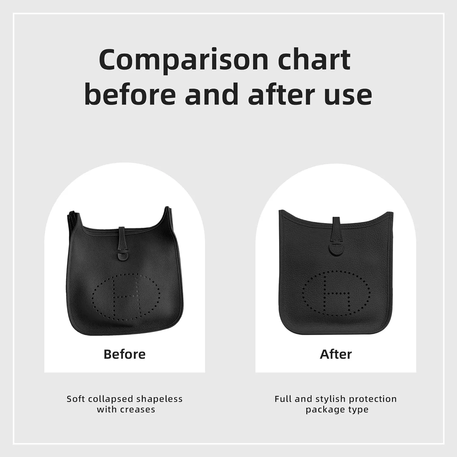 DGAZ Silky Purse Organizer Insert Fits Evelyne TPM/PM/GM/TGM Bags, Luxury Handbag & Tote Organizer, Simplicity bag organizer（Black,PM）