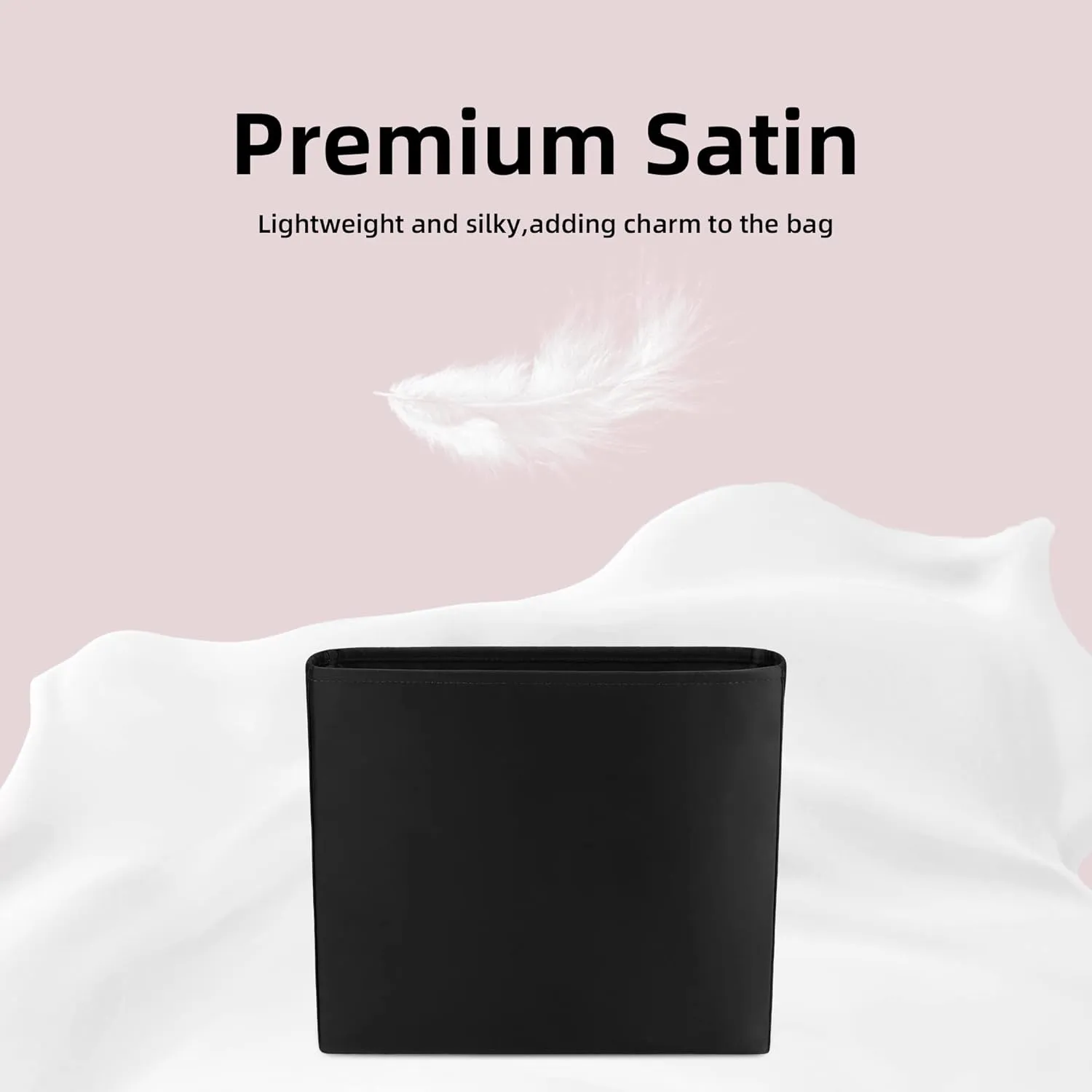 DGAZ Silky Purse Organizer Insert Fits Evelyne TPM/PM/GM/TGM Bags, Luxury Handbag & Tote Organizer, Simplicity bag organizer（Black,PM）