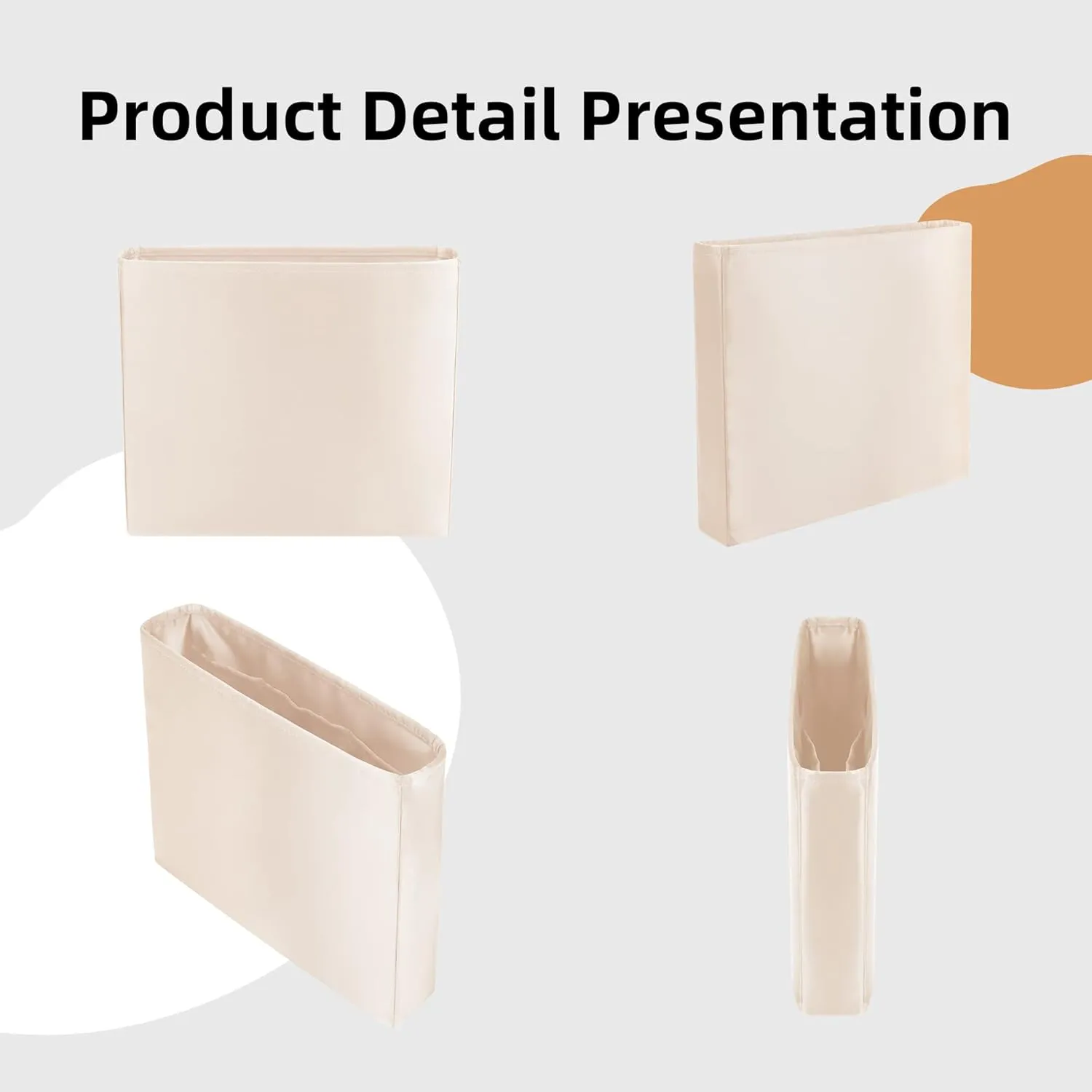 DGAZ Silky Purse Organizer Insert Fits Evelyne TPM/PM/GM/TGM Bags, Luxury Handbag & Tote Organizer, Simplicity bag organizer（Craie,PM）