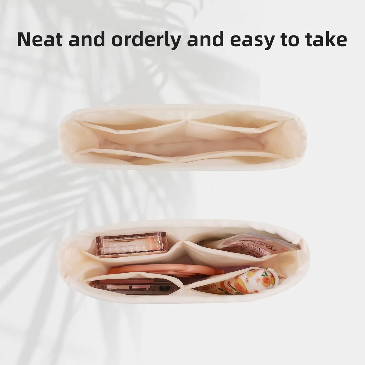DGAZ Silky Purse Organizer Insert Fits Evelyne TPM/PM/GM/TGM Bags, Luxury Handbag & Tote Organizer, Simplicity bag organizer（Craie,PM）