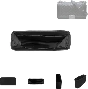 DGAZ Silky Purse Organizer Insert For Chanel Leboy Bags, Luxury Handbag & Tote Organizer, Simplicity bag organizer (Black,Medium 25)