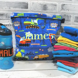 Diggers and Dump Trucks Personalized Reusable Bag