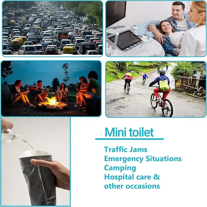Disposable Urine Bags [12 Pack] – Urinal Bags for Travel – Portable Travel Urine Bag for Emergencies, Camping or Traffic Jam – Leak-Proof and Odorless – Pee Bags for Men and Women – 700ml by: EZ PZ