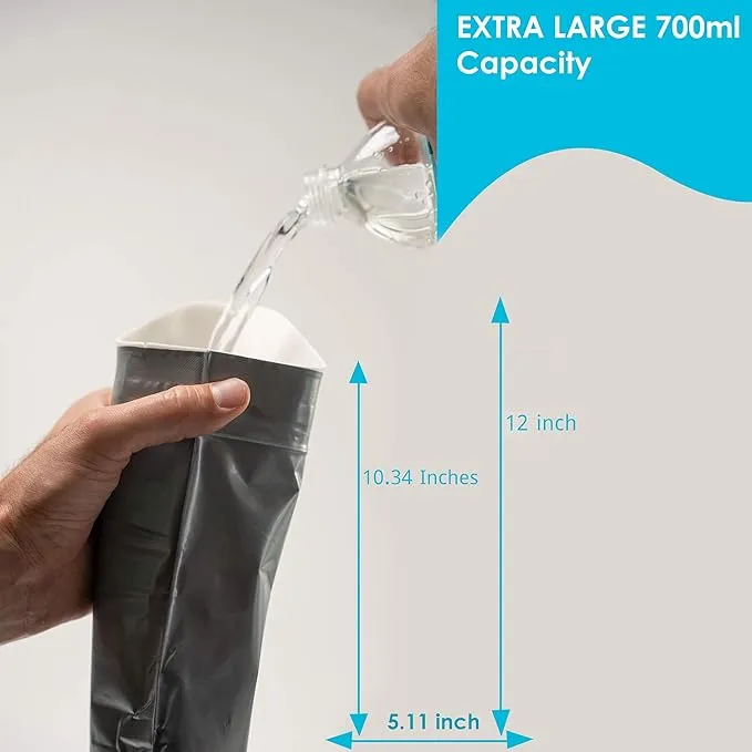 Disposable Urine Bags [12 Pack] – Urinal Bags for Travel – Portable Travel Urine Bag for Emergencies, Camping or Traffic Jam – Leak-Proof and Odorless – Pee Bags for Men and Women – 700ml by: EZ PZ