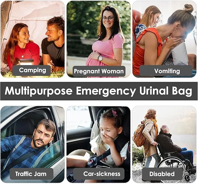 Disposable Urine Bags, 12/20 Pack Pee Bags for Travel for Women Men, Emergency Toilet Pee Bags, Portable Urinal Bag Vomit Bag for Traffic Jams, Camping, Hiking, Pregnant, Patient, Kids