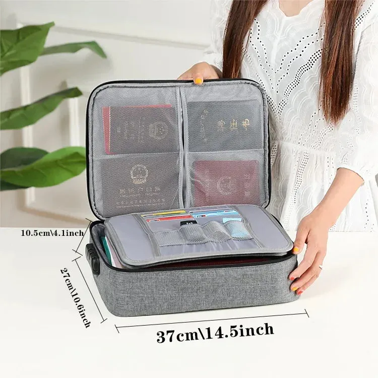 Document Storage Bag File Folder  Holder Credit Card Organizer Briefcase Trolley Case Handbag Waterproof Password Box