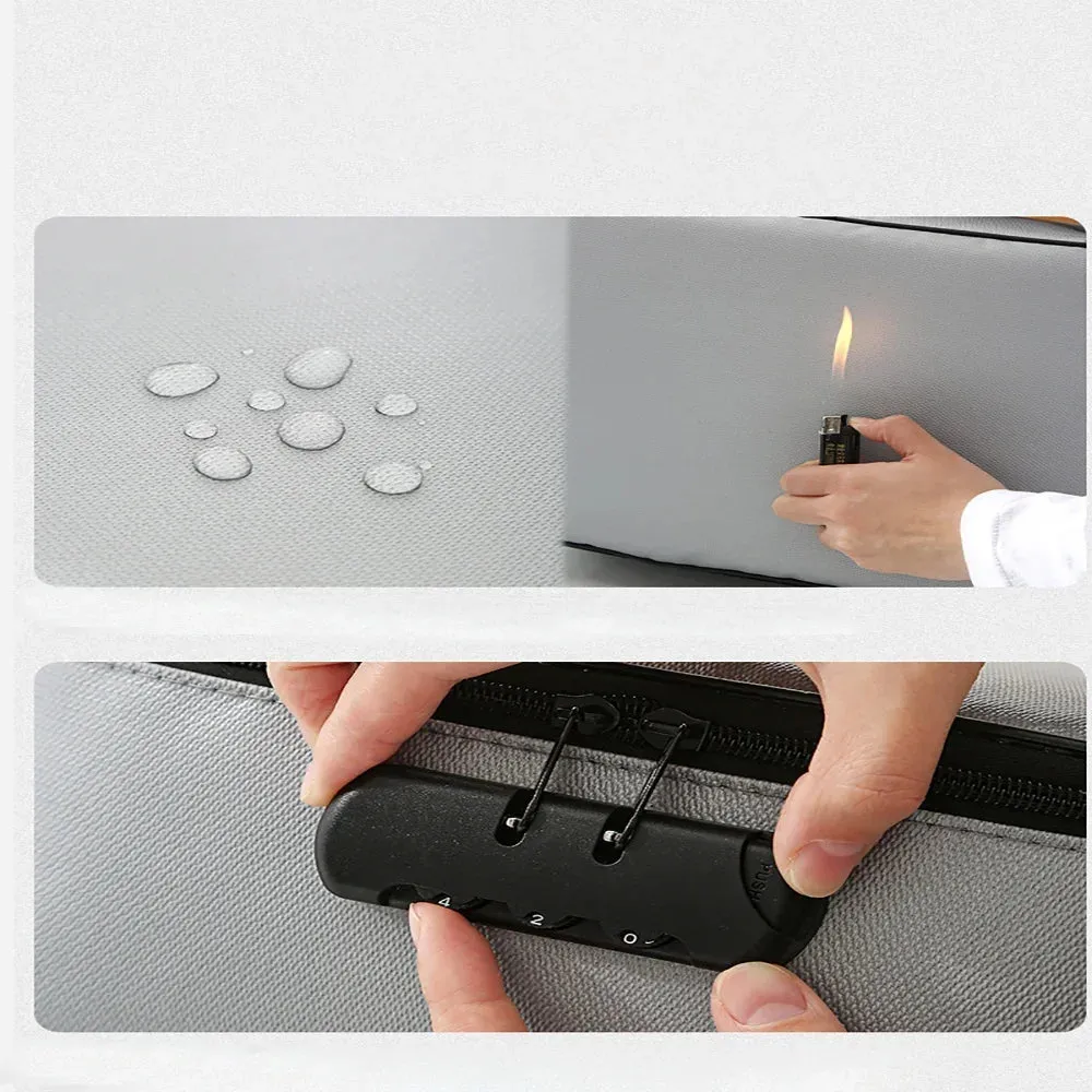 Document Storage Bag File Folder  Holder Credit Card Organizer Briefcase Trolley Case Handbag Waterproof Password Box