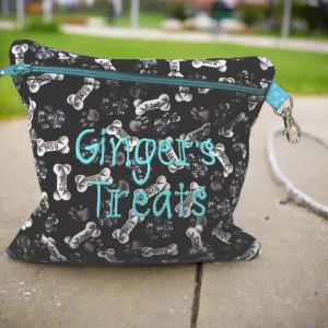 Dog Bone Black Treat Personalized Reusable Bag