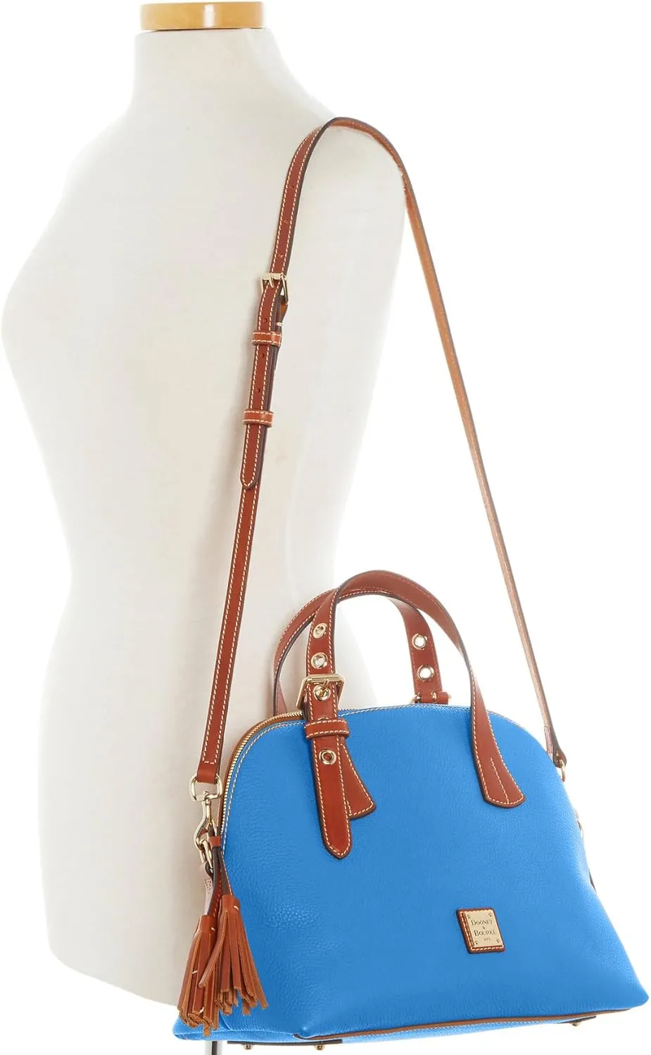 Dooney & Bourke Leather Satchel Bags for Women, Pebble Grain Aubrey Small Satchel Handbag with Crossbody Strap