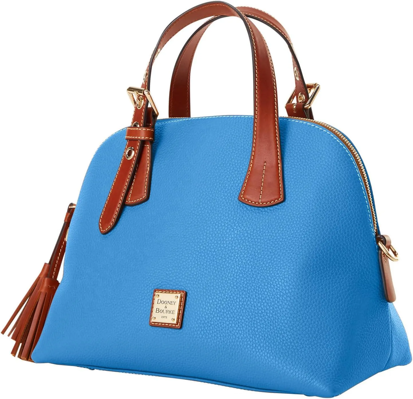 Dooney & Bourke Leather Satchel Bags for Women, Pebble Grain Aubrey Small Satchel Handbag with Crossbody Strap