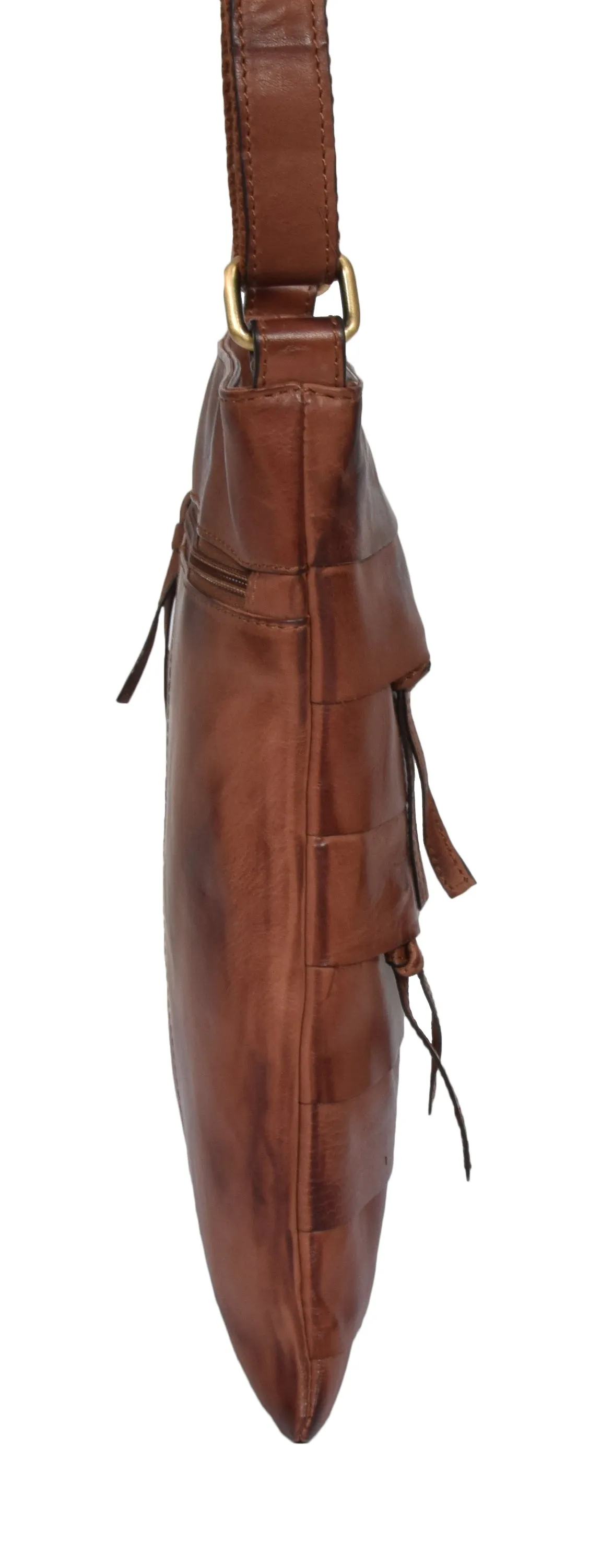 DR325 Vintage Leather Cross Body Pouch Tan