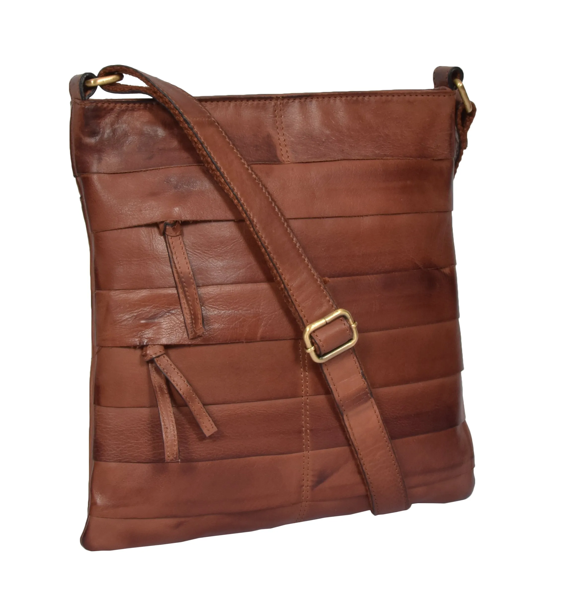 DR325 Vintage Leather Cross Body Pouch Tan