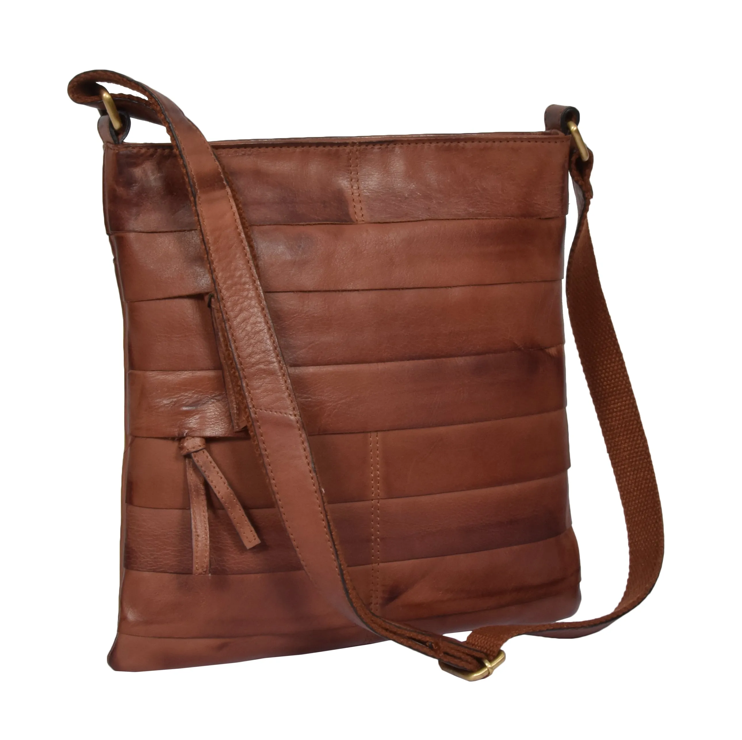 DR325 Vintage Leather Cross Body Pouch Tan