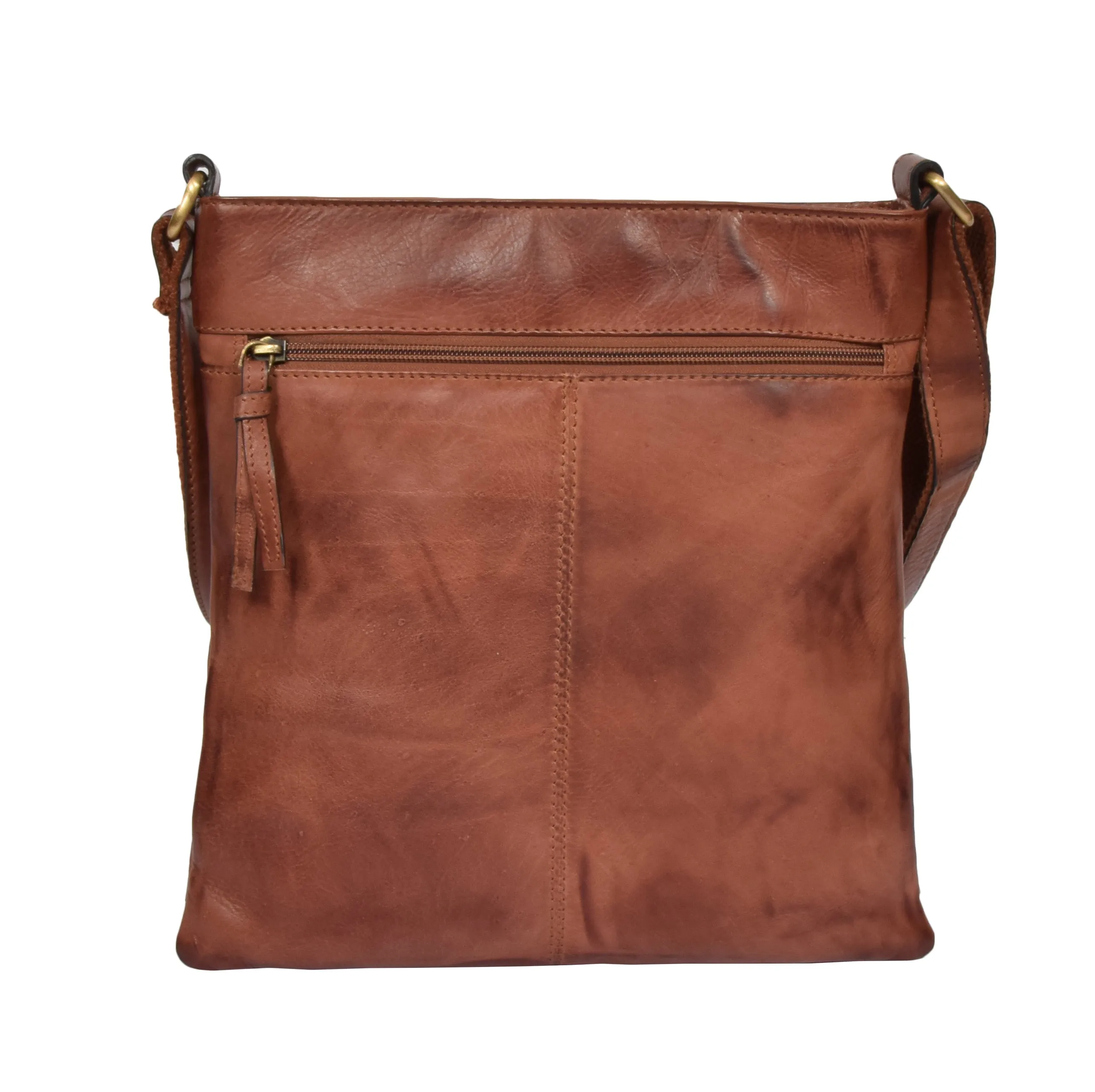 DR325 Vintage Leather Cross Body Pouch Tan
