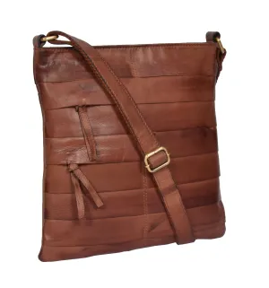 DR325 Vintage Leather Cross Body Pouch Tan