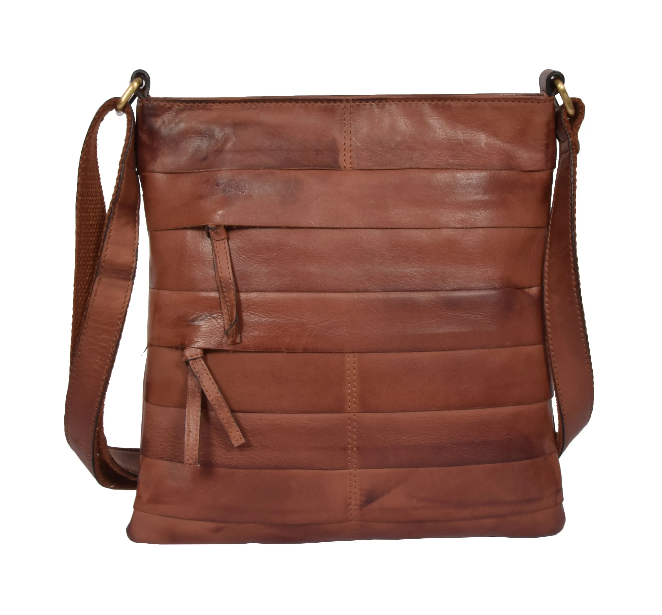 DR325 Vintage Leather Cross Body Pouch Tan