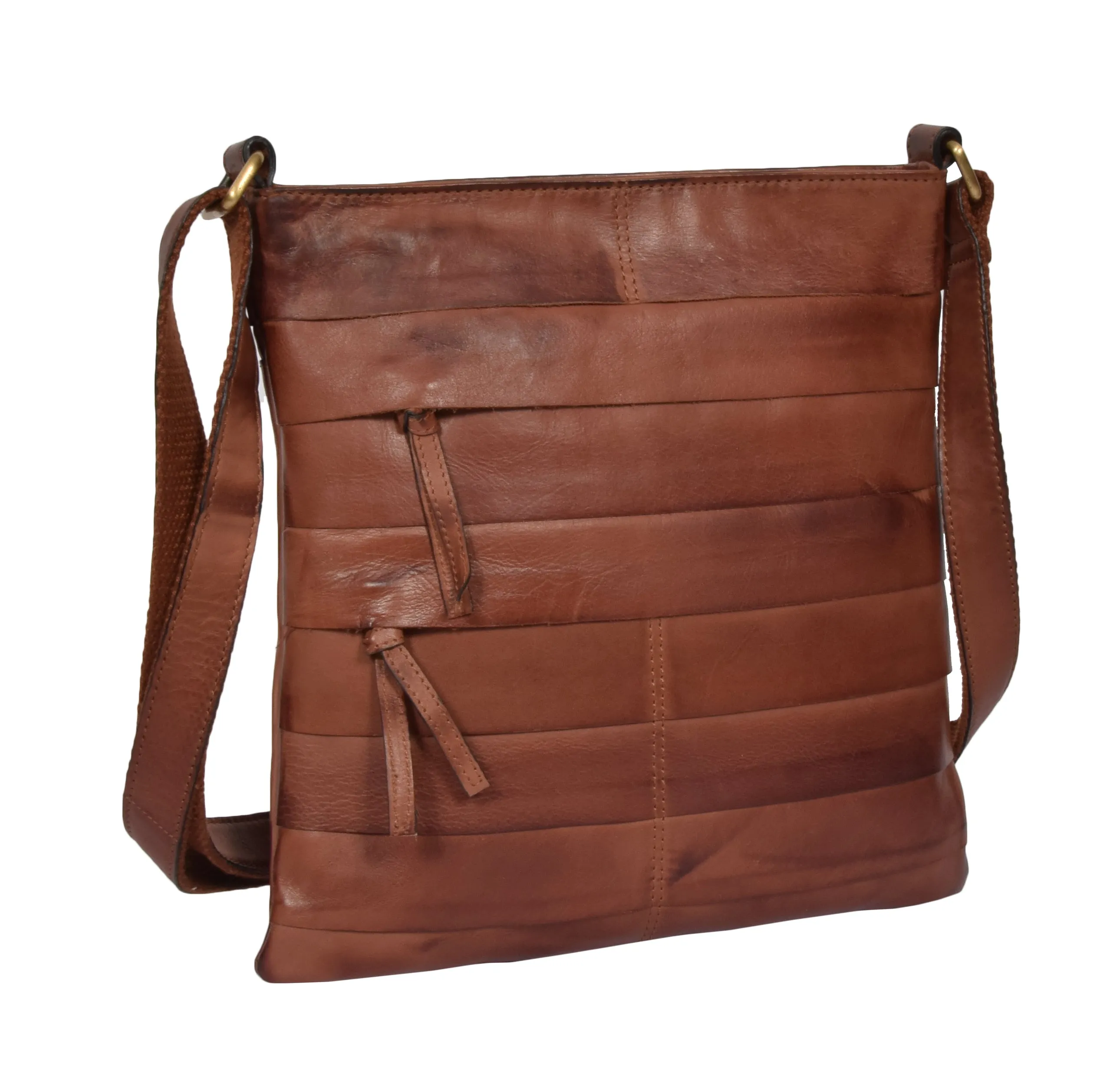 DR325 Vintage Leather Cross Body Pouch Tan