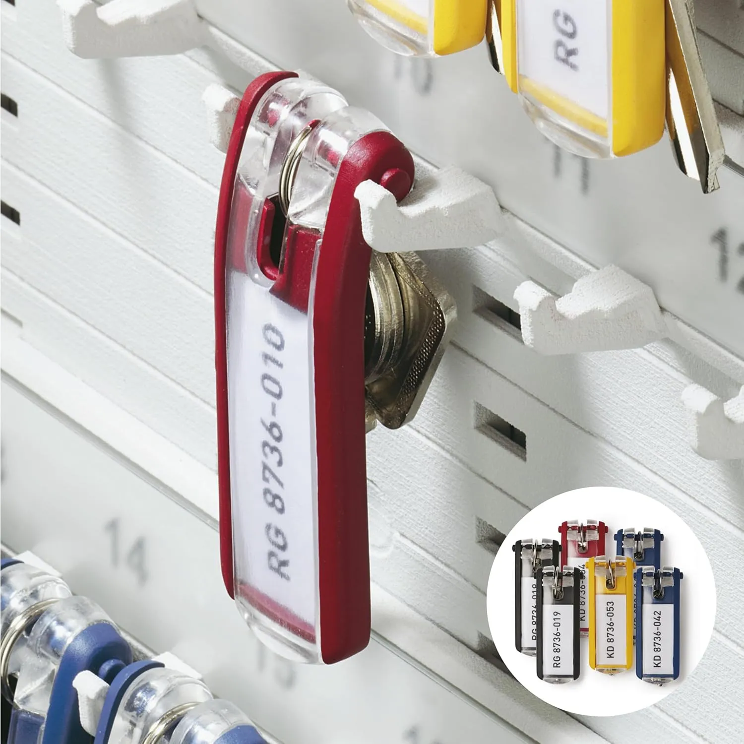 Durable Key Safe Box 12 - Wall Mounted Turn Lock Key Holder Cabinet Holds 12 Key Clip Keys - Securely Locks Keys - Aluminum Key Safe Including 6 Key Clip Tags